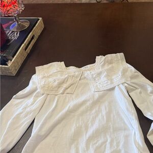 Zara White Top with Lace Accents